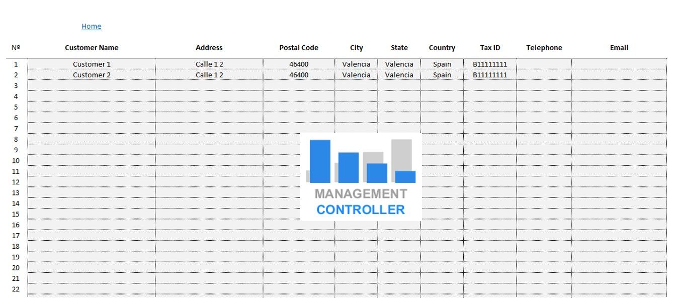 Facturas de clientes Plantilla de Excel gratuita