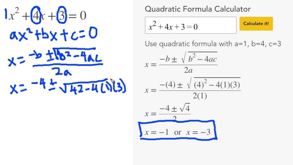 Quadratic Formula Solver Calculator