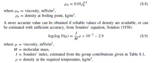 Viscosity of a Pure Liquid Estimation Calculator